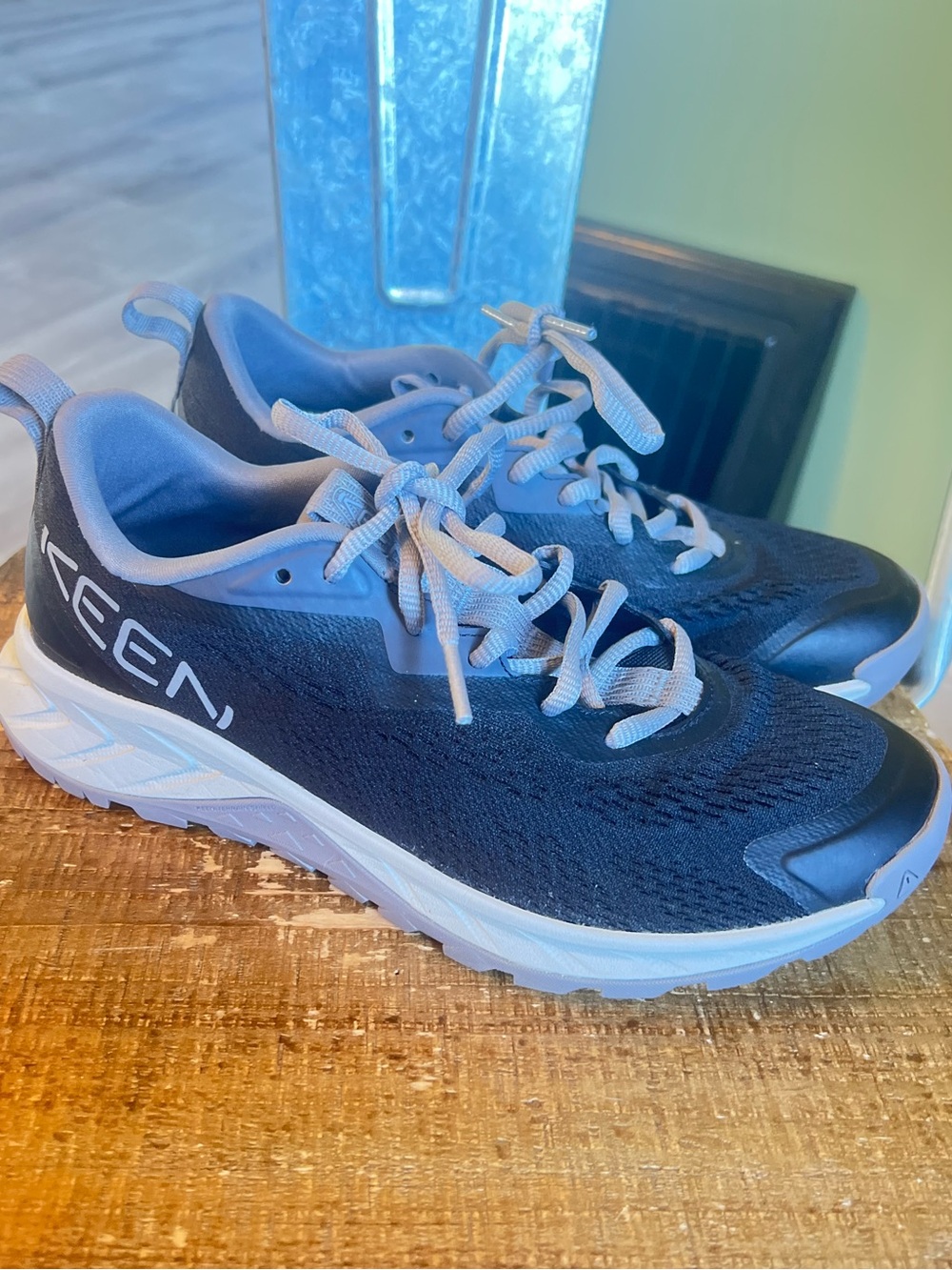 Keen Taupe and Dark Gray Lace-Up Walking Sneakers